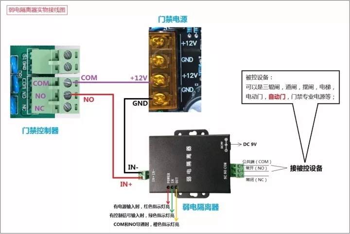 弱電隔離器實物接線圖